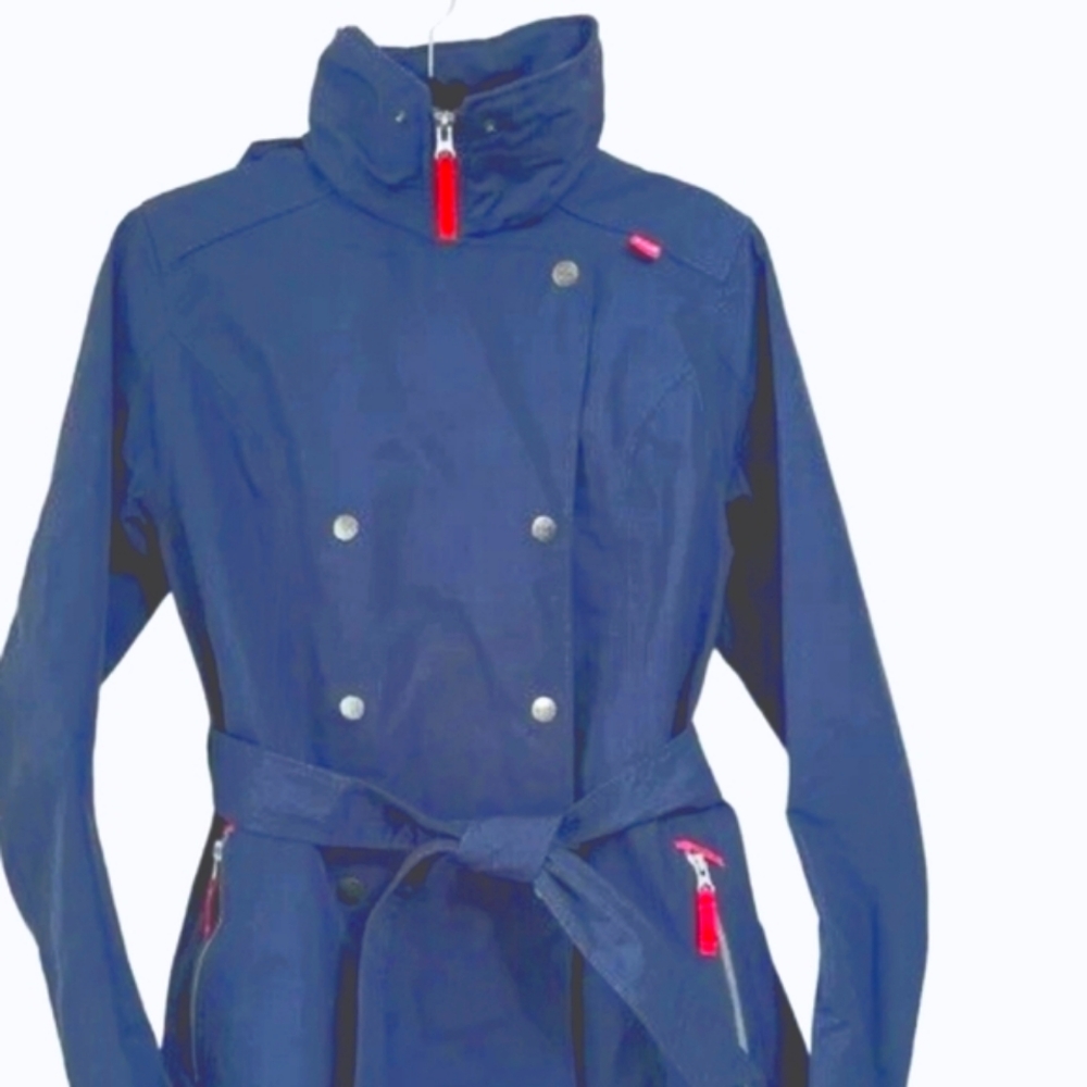 Helly Hansen Trench Coat Rain Jacket, hooded, Blue, Women’s  Waterproof
